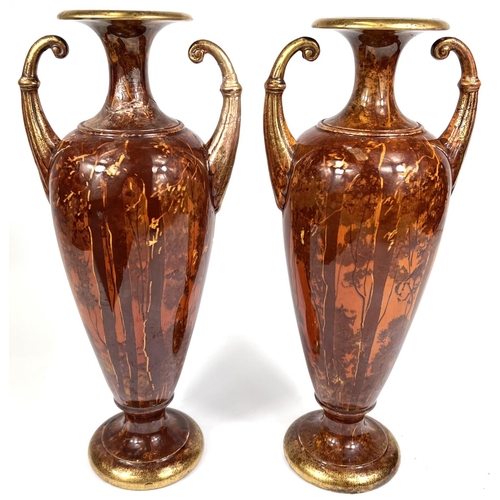 589 - A pair of Art Deco vases decorated with herons (1 neck a/f) and a selection of traditional and other... 