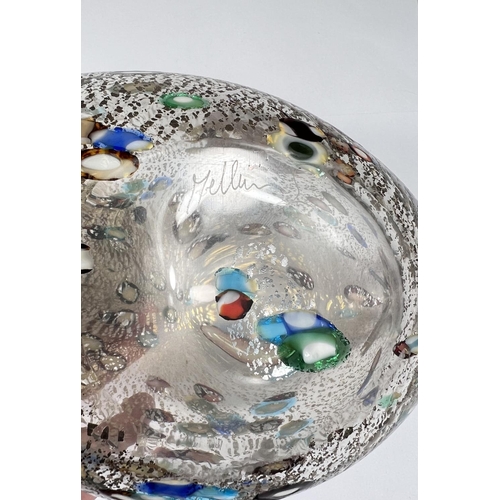 595 - A Murano style glass duck with signature to base, 24cm