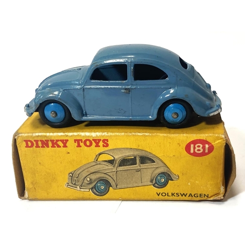 66 - An originally boxed Dinky:- 181 Blue VW Beetle.