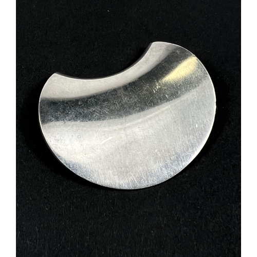 688 - Georg Jensen, a modernist silver concave brooch designed by Nanna Ditzel, 42 x 33mm approximately, m... 