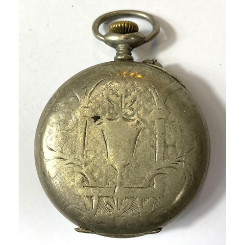 703 - A Lord open faced pocket watch, an Elgin gold plated watch and two others, a yellow metal masonic pe... 