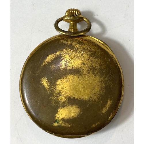 703 - A Lord open faced pocket watch, an Elgin gold plated watch and two others, a yellow metal masonic pe... 