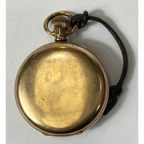 703 - A Lord open faced pocket watch, an Elgin gold plated watch and two others, a yellow metal masonic pe... 