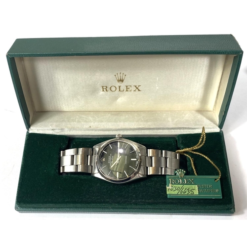 705 - A Rolex Oyster Perpetual Air-King wristwatch with stainless steel case and bracelet, black dial, scr... 