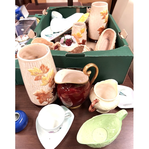 597 - A selection of vintage Carlton Ware tea cups and saucers, Sylvac vases and other vintage pottery