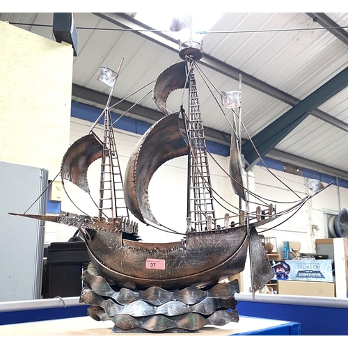 37 - A modern painted model galleon