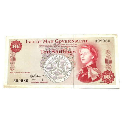 56 - An Isle of Man 10/- banknote, 1961.