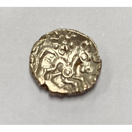 57 - A Catuvellauni Addedomaros 1/4 stater with floral pattern, 1.24gm.