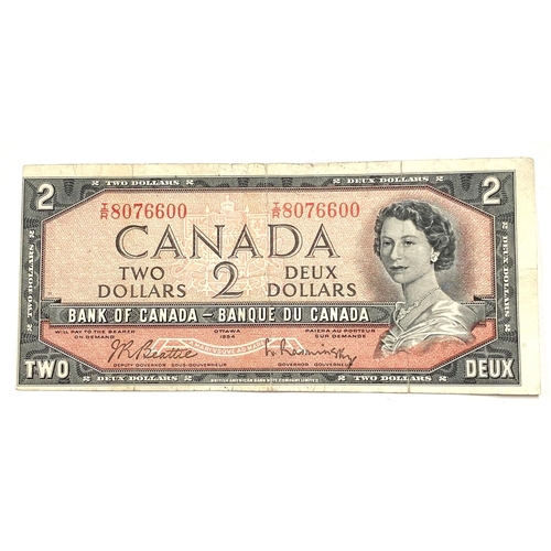 60 - A Canadian 2 dollar banknote, 1954