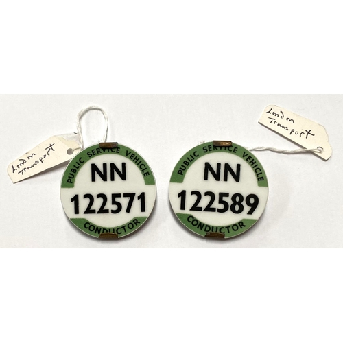 61 - 2 x 1960's bus conductor's badges