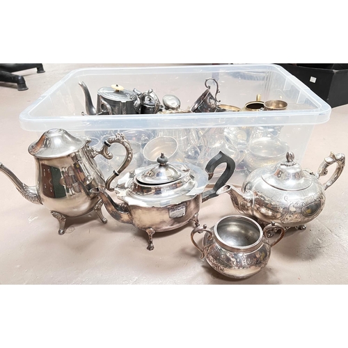 698A - A selection of silver plated tea wares.