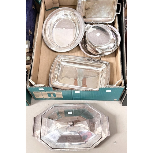 712 - Four various silver plated covered entrée dishes