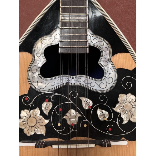 297A - A Middle Eastern Bouzouki with 1/2 melon body and inlaid decoration.