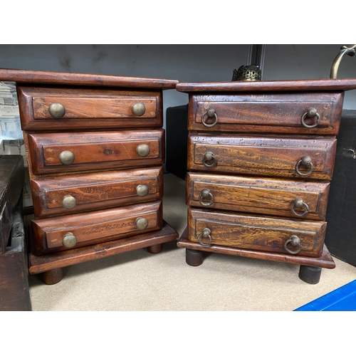 8 - Two apprentice style miniature chests of 4 drawers