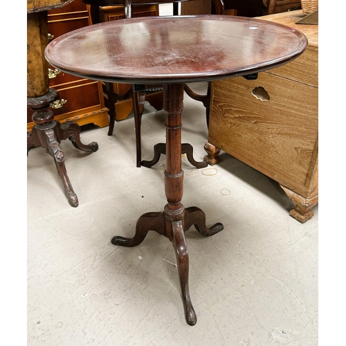 971 - A 19th century occasional table with circular dish top, on turned column and triple splay feet