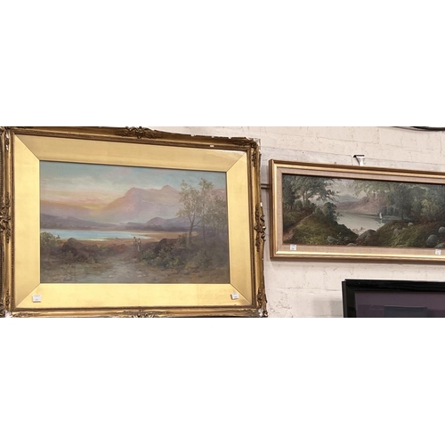 799 - S. L. BOELK, oil on board, figures in highland landscape, signed, dated 1919, 30 x 48cm, gilt framed... 