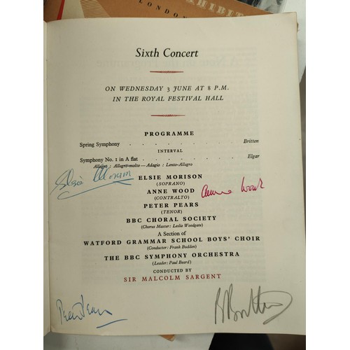 21 - A programme for the QEII Coronation Concert No. 6 at The Royal Festival Hall, signed by Sir Malcolm ... 