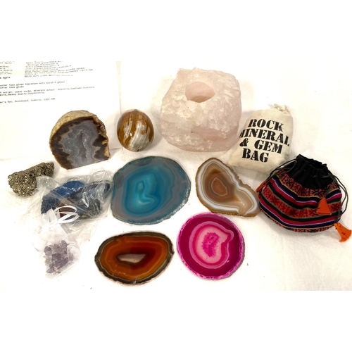 12 - A selection of rock crystal specimens, polished/unpolished