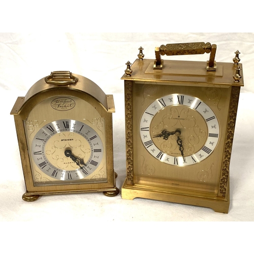 5 - Two reproduction mantel clocks in gilt metal cases
