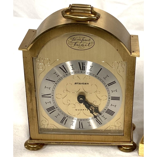 5 - Two reproduction mantel clocks in gilt metal cases