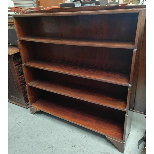 836 - A large early 20th century 4 height waterfall bookcase, length 114cm