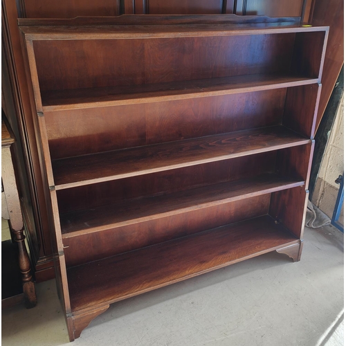 836 - A large early 20th century 4 height waterfall bookcase, length 114cm