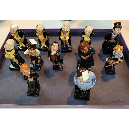 554A - Twelve Royal Doulton Dickens figures:  3 x Pickwick; 2 x Micawber; Fat Boy; Uriah Heap; Tiny Ti... 