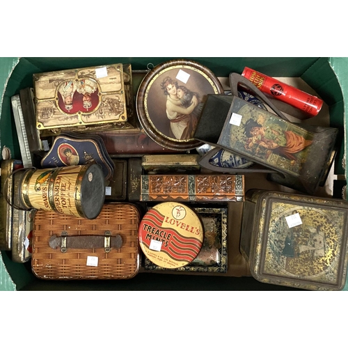 117 - A collection of early/mid 20th century tins, mainly confectionery:  Edward VII & George V corona... 