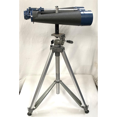 120 - A large pair of binoculars:  Swift Observation, 80 x 20, on tripod stand