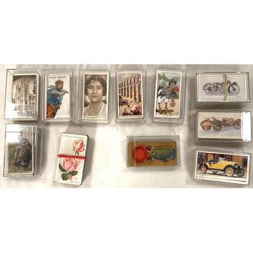 130 - A selection of cigarette cards:  roses 50; Will's famous Scots 25; figureheads 25; Player's won... 
