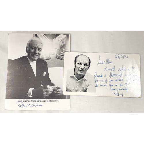 142 - A signed photograph of Sir Stanley Matthews; another of Henry Cooper with birthday dedication