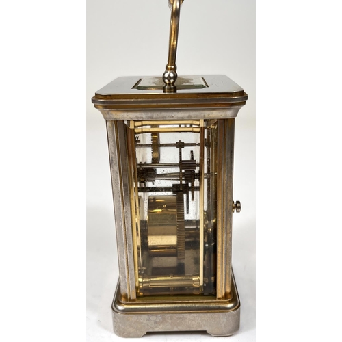 165 - A modern brass carriage clock by Garrard & Co. London.