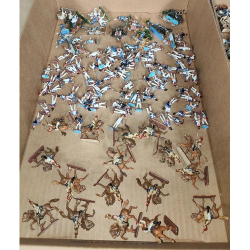 217 - A large collection of painted plastic military table top miniatures, Napoleonic's, 1:72 20mm scale, ... 