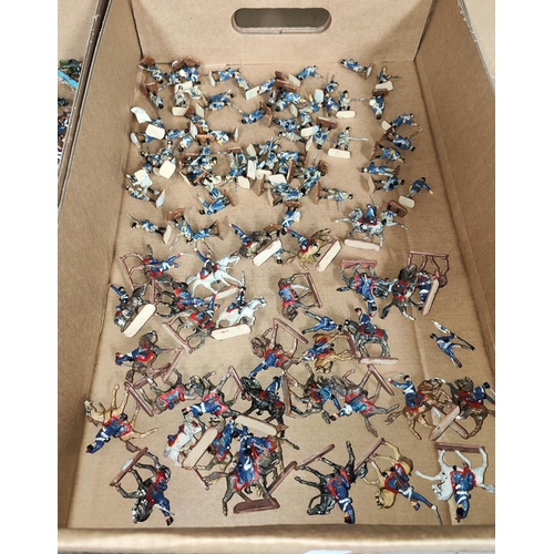 217 - A large collection of painted plastic military table top miniatures, Napoleonic's, 1:72 20mm scale, ... 