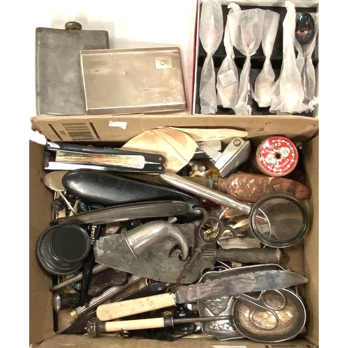 22 - A selection of silver plated and other cutlery, pewter etc.