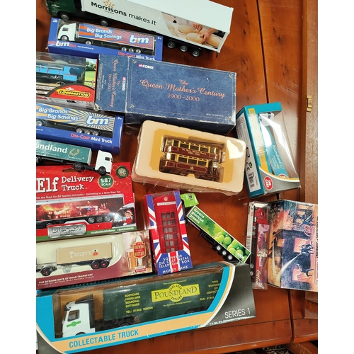236 - A selection of mainly boxed diecast lorry and long haulage vehicles and other including Corgi Classi... 
