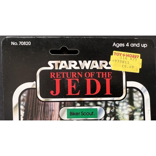 257 - A Kenner Return of the Jedi figure on 77 card:  Biker Scout, 3.75