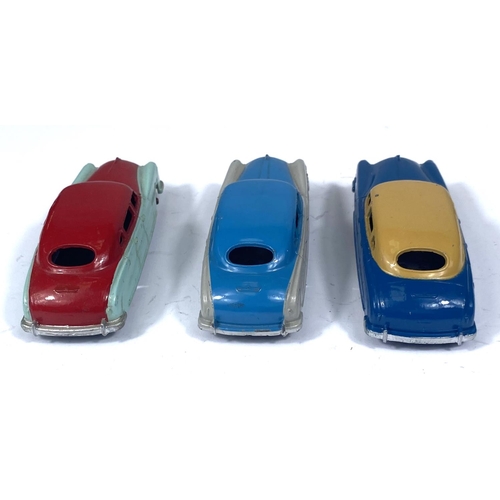 359 - DINKY TOYS: three Hudson Sedans two tones 139B Commodore blue body brown roof and hubcaps, and two 1... 