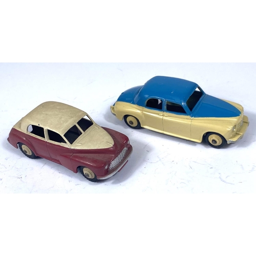 361 - DINKY TOYS: 156 two tone Rover 75 in light and dark green with ridged hubcaps; 159 Morris Oxford Sal... 