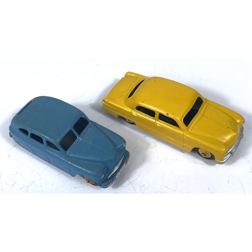 363 - DINKY TOYS: 139A Ford Sedan in yellow with yellow hubcaps with mottled base; 153 Vanguard Saloon blu... 