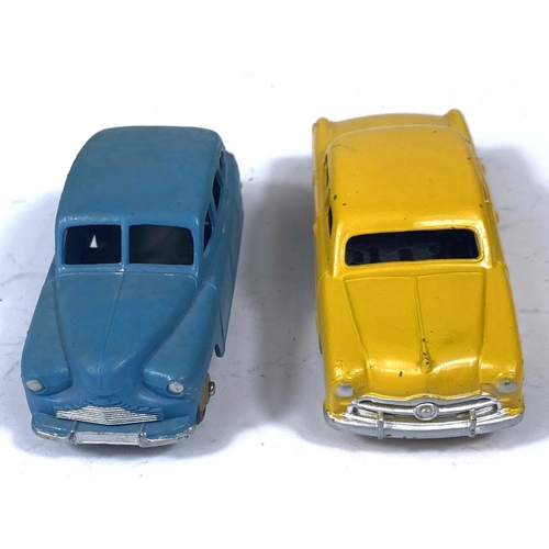 363 - DINKY TOYS: 139A Ford Sedan in yellow with yellow hubcaps with mottled base; 153 Vanguard Saloon blu... 