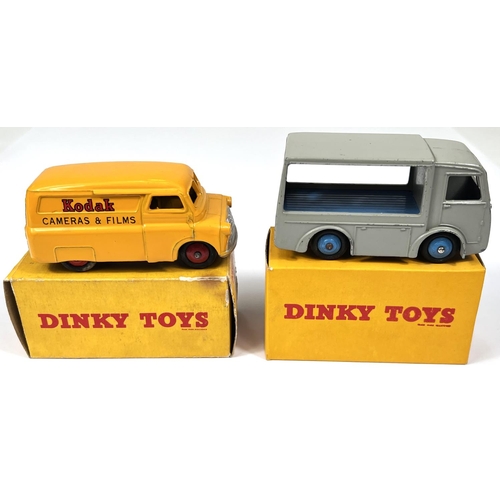 370 - DINKY TOYS: 480 Bedford 10-CWT van 'Kodak' in original box; 491 Electric Dairy Van (N.C.B) 'Express ... 