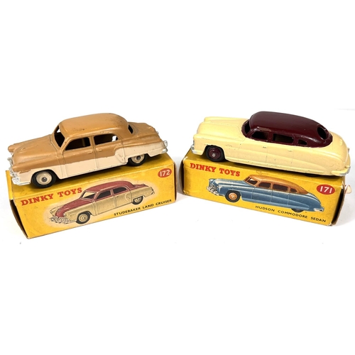 379 - DINKY TOYS: 171 Hudson Commodore Sedan two tone in maroon and tan in box (a.f flap missing bit faded... 