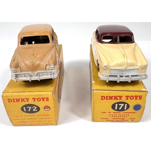 379 - DINKY TOYS: 171 Hudson Commodore Sedan two tone in maroon and tan in box (a.f flap missing bit faded... 