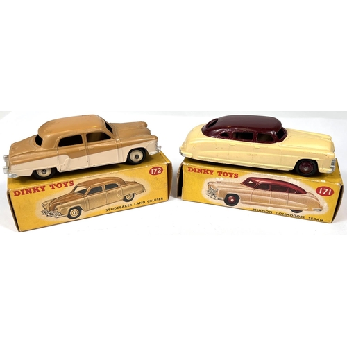 379 - DINKY TOYS: 171 Hudson Commodore Sedan two tone in maroon and tan in box (a.f flap missing bit faded... 