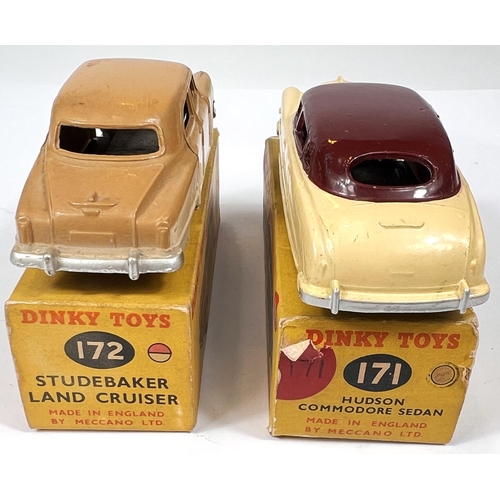 379 - DINKY TOYS: 171 Hudson Commodore Sedan two tone in maroon and tan in box (a.f flap missing bit faded... 