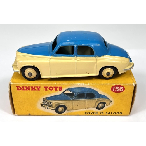 381 - DINKY TOYS: 156 Rover 75 Saloon two tone blue and cream in box with two tone circle