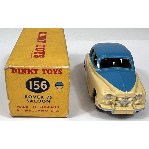 381 - DINKY TOYS: 156 Rover 75 Saloon two tone blue and cream in box with two tone circle