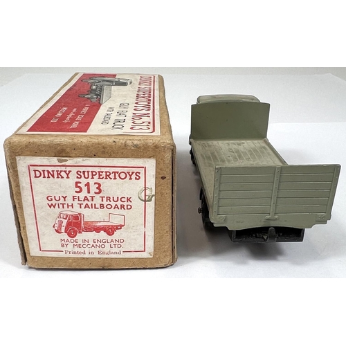 383 - DINKY SUPERTOYS: 513 Guy Flat Truck with Tailboard in grey with original card coloured slipcase box