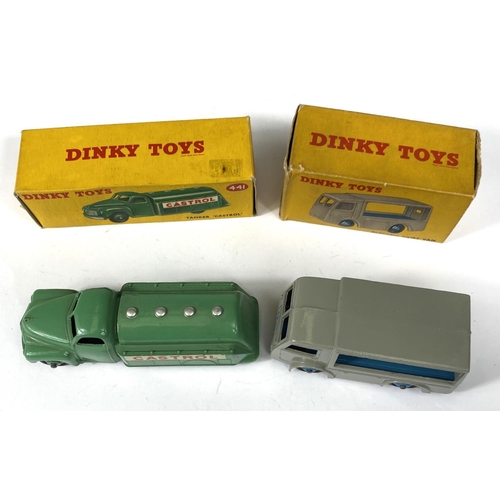 392 - DINKY TOYS: 441 Tanker 'Castrol' in green with box (shop sticker stuck to one end); 490 Electric Dai... 